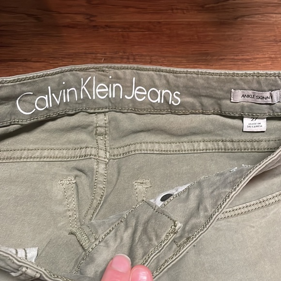 Army Green CK Ankle Skinny Jeans 27 - Picture 2 of 4